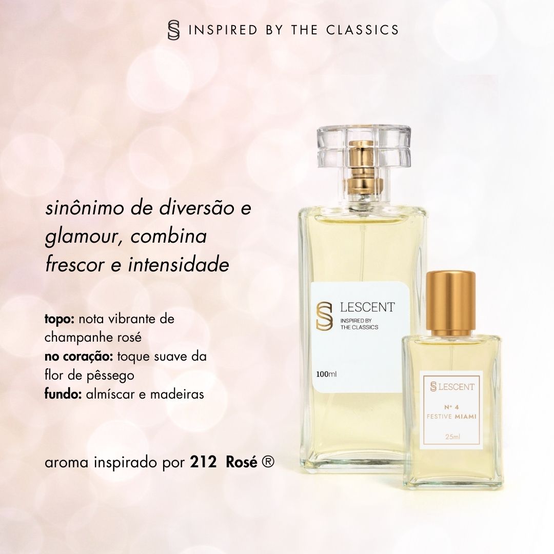 N4 • Festive Miami • Feminino (212 VIP Rosé - Carolina Herrera) - 25ml