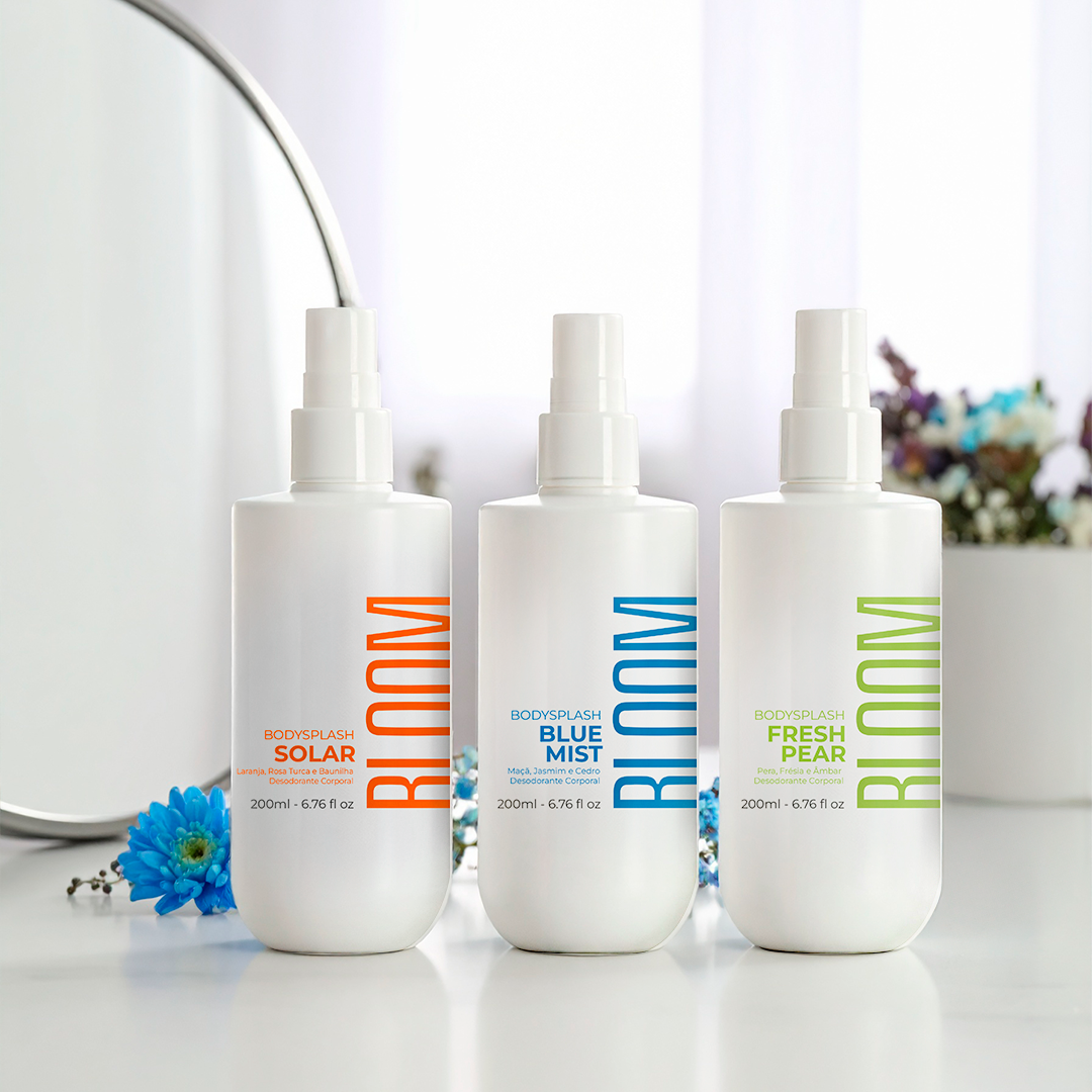 Kit 3 Body Splash Desodorante Colônia 200ml - Solar, Fresh Pear e Blue Mist