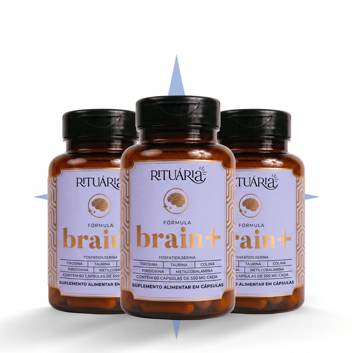 3x Fórmula Brain+ 90 Dias (90 Cápsulas)