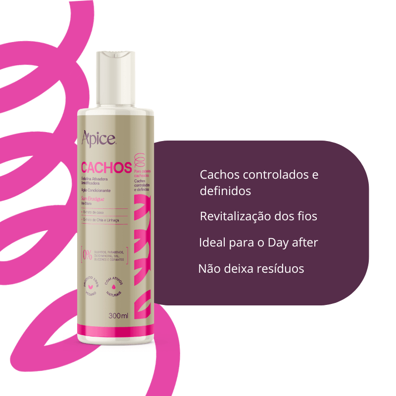 Kit Cachos Frizz Zero – Hair Balm, Gelatina e Ativador