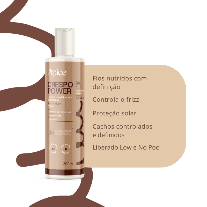 Kit Crespo Power Frizz Zero – Hair Balm, Gelatina e Creme de Pentear