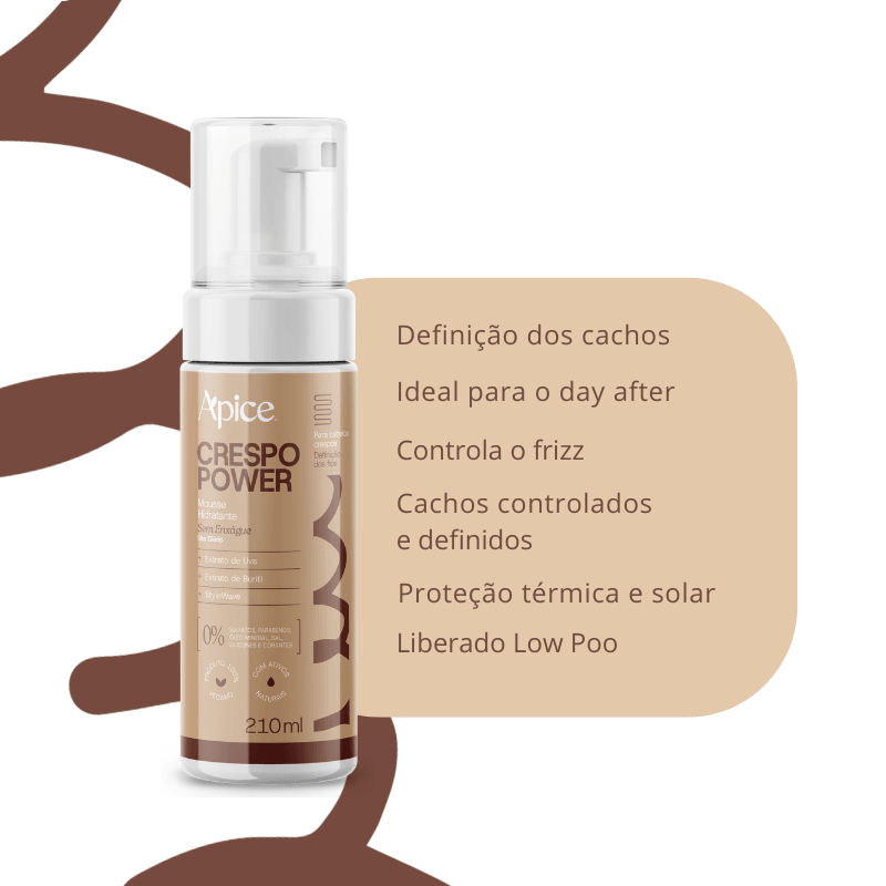 Kit Finalização Blindada Trio - Gelatina Umidificadora 500ml, Mousse Crespo Power 210ml e Creme de Pentear Crespo Power Refil 300g