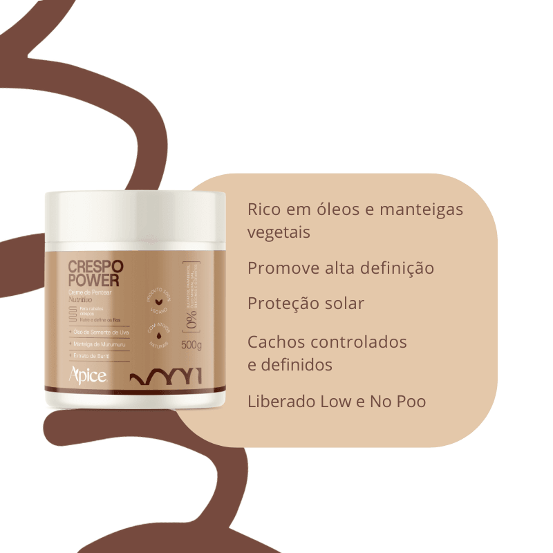 Kit Crespo Power Frizz Zero – Hair Balm e Creme de Pentear