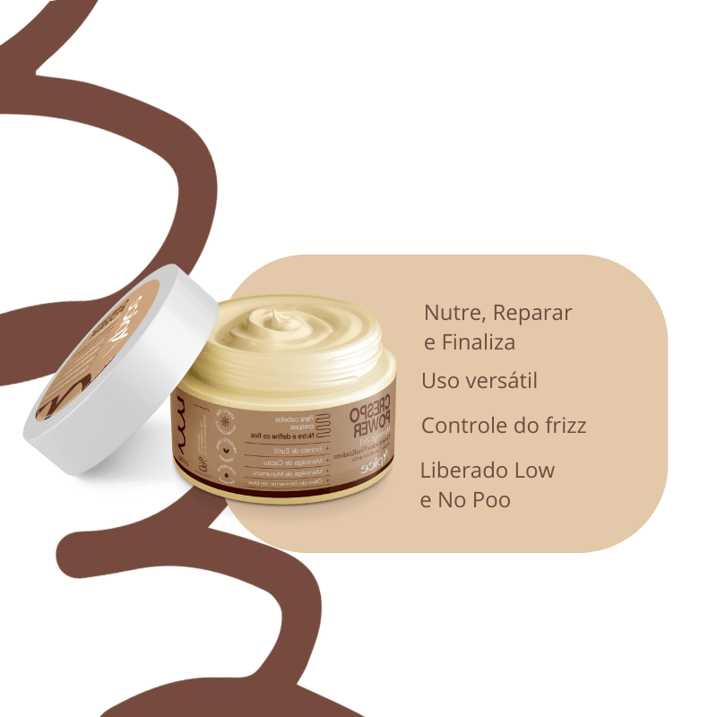 Kit Duo Finalização Crespo Power - Manteiga Umectante 2x1 Crespo Power e Creme de Pentear Crespo Power Refil 300g