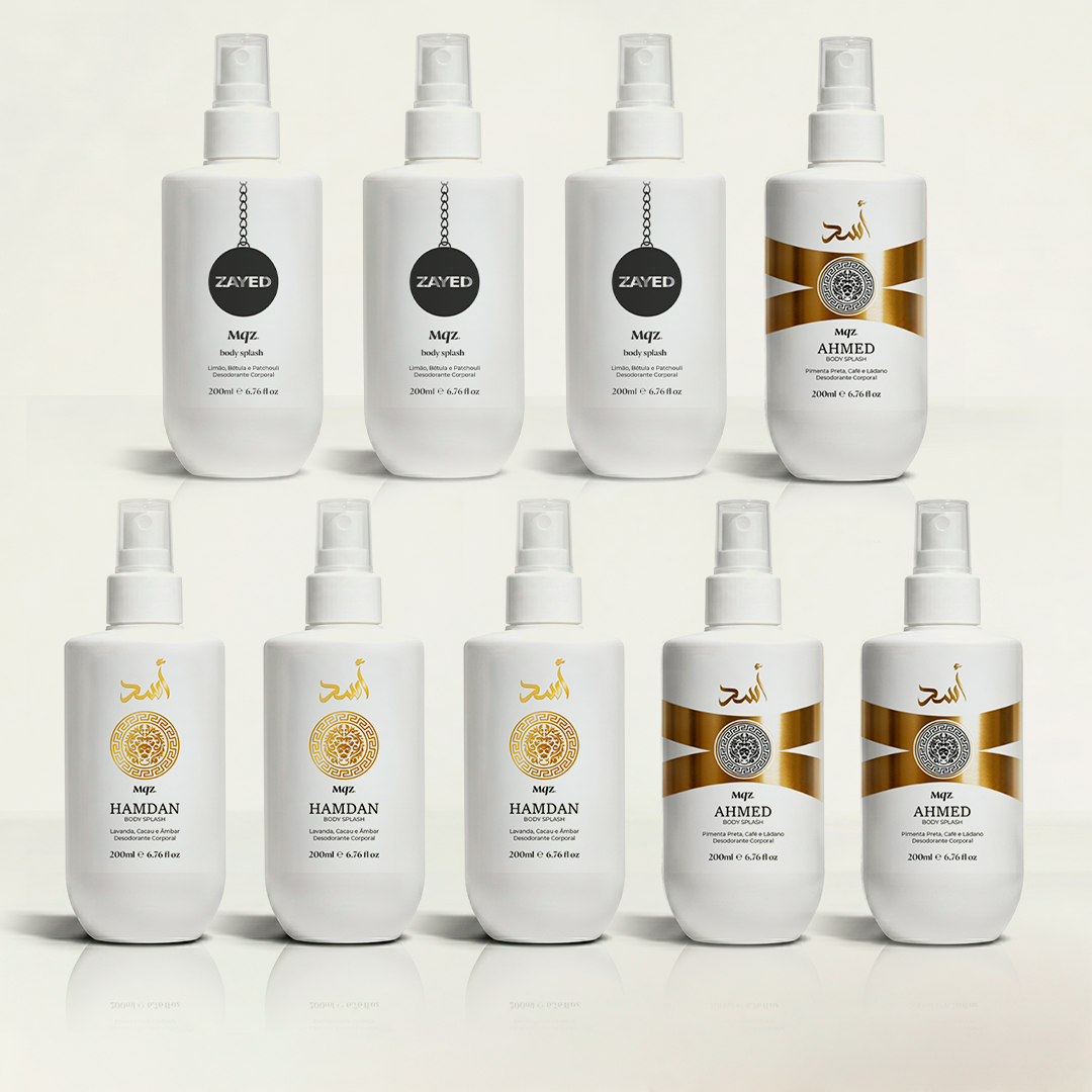 Hamdan, Ahmed e Zayed - Kit 9 Body Splash Árabes Masculinos (mais Vendidos)