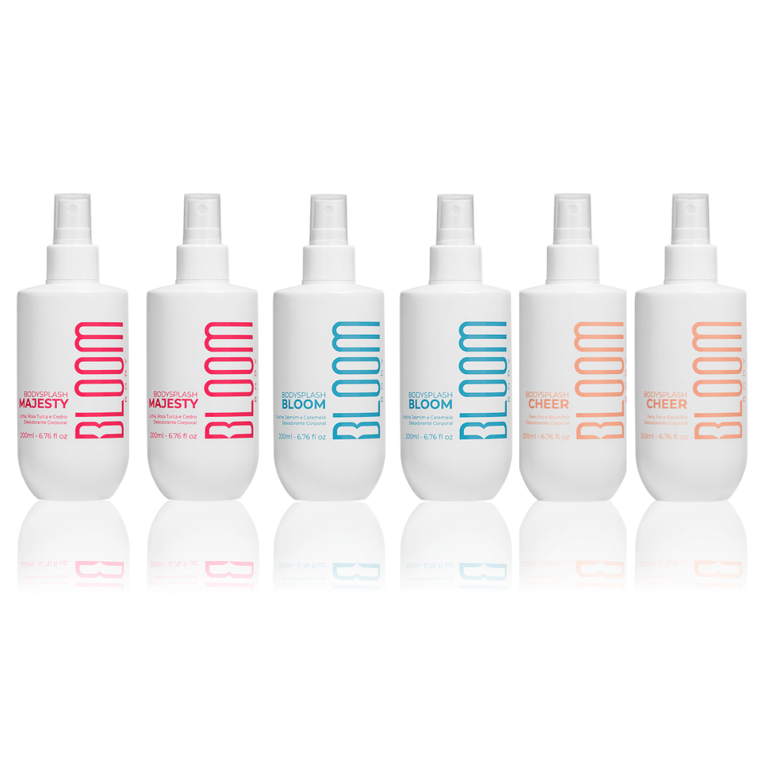 Kit 6 Body Splash Desodorante Colônia 200ml - 2x Cheer, Majesty e Bloom