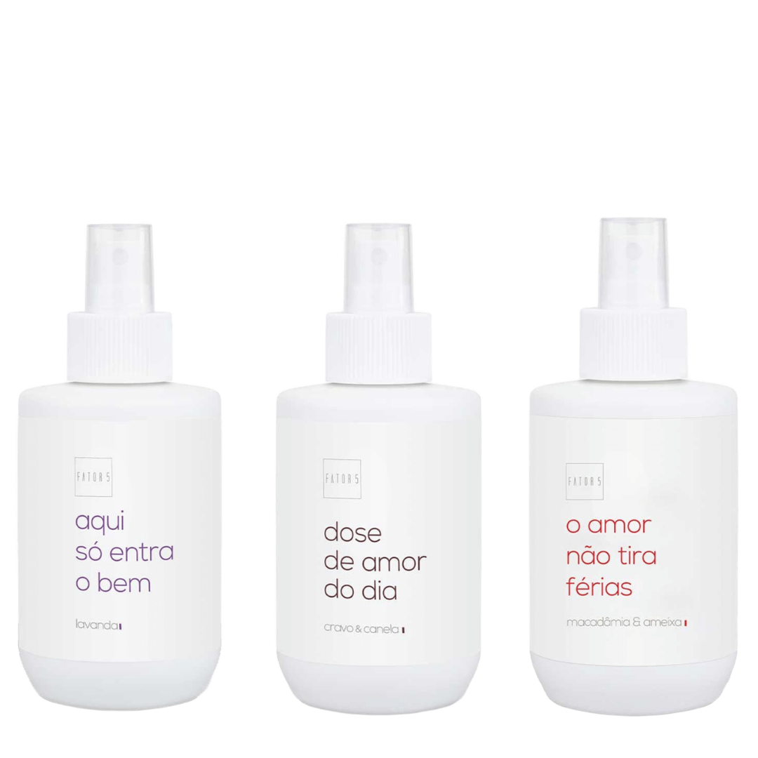 Kit 3x Home Spray | Lavanda, Cravo e Canela, Macadâmia e Ameixa