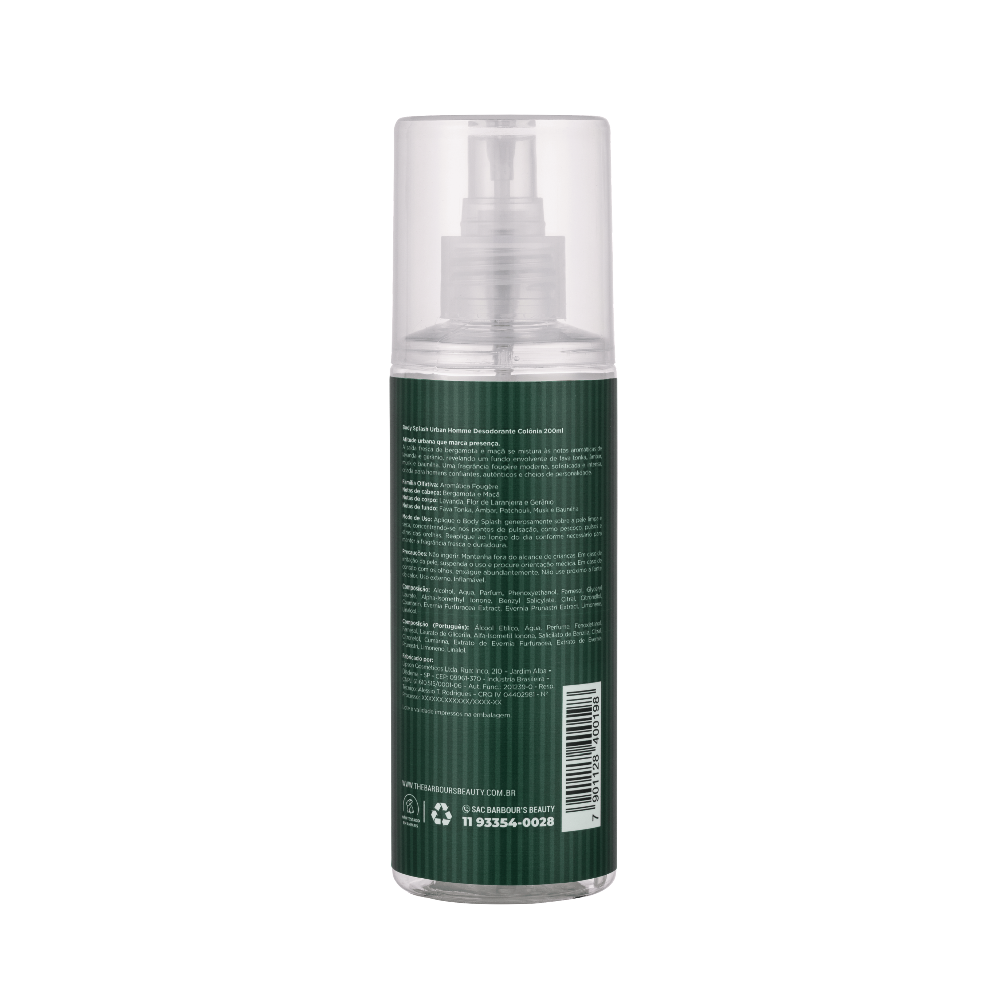 Body Splash Urban Homme Desodorante Colônia 200ml