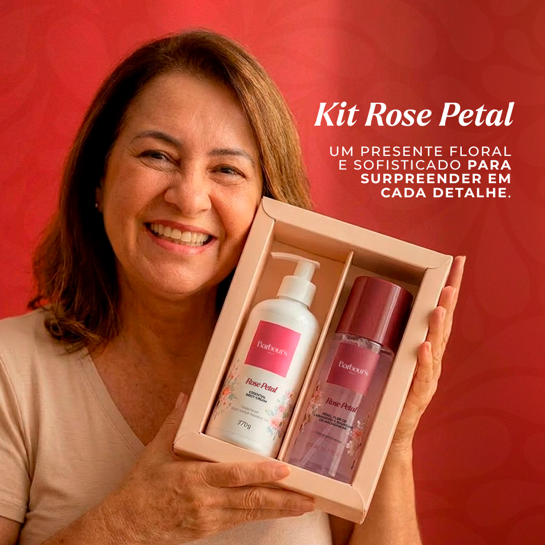 Kit Body Splash + Essential Body Cream Rose Petal