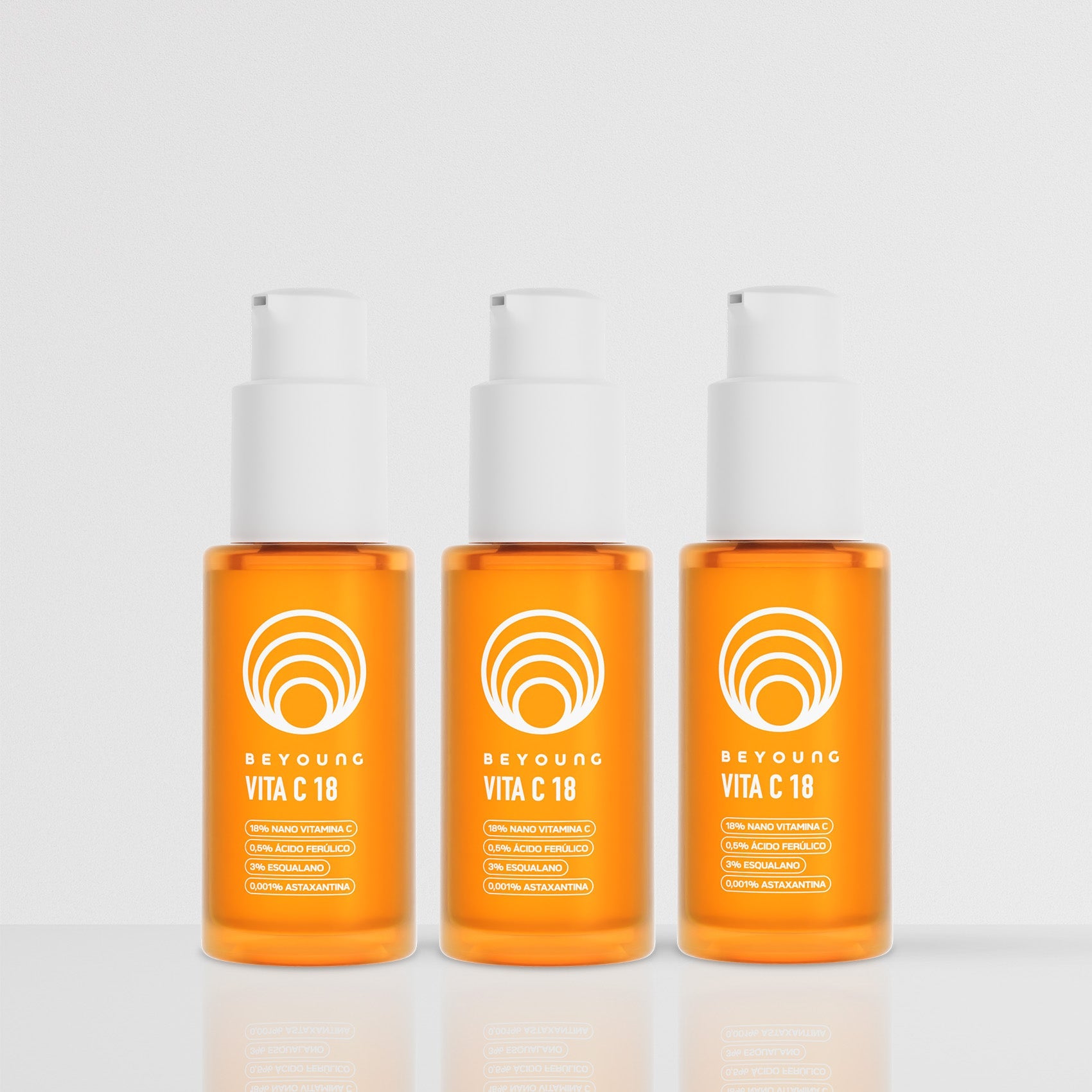 Combo Sérum Facial Antioxidante 18% Nano Vitamina C + 3% Esqualano - 3 Produtos