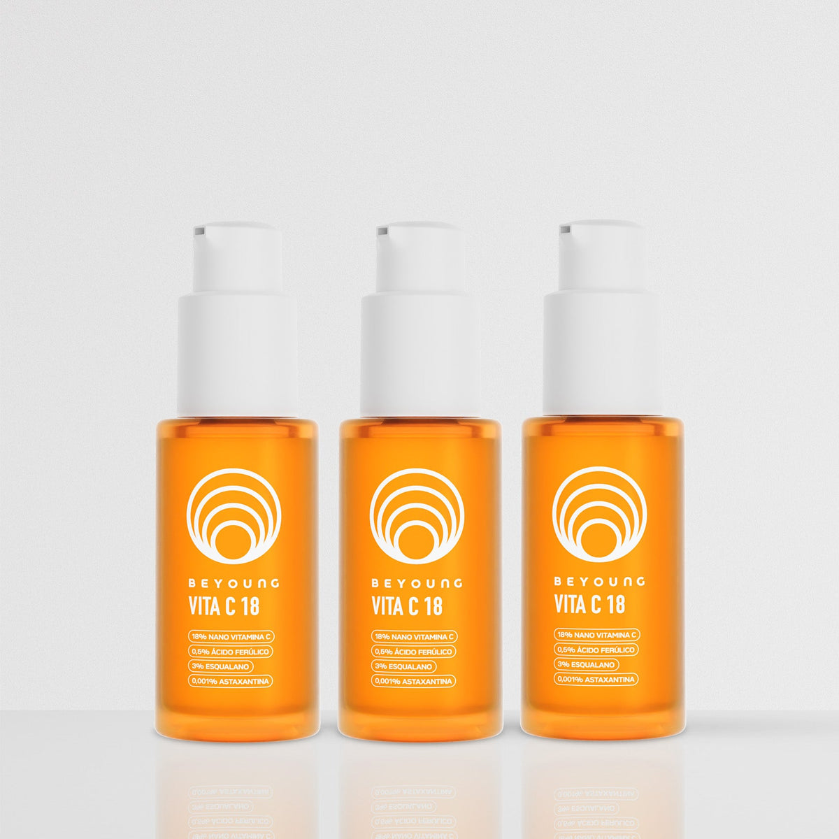 Combo Sérum Facial Antioxidante 18% Nano Vitamina C + 3% Esqualano - 3 Produtos
