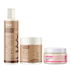 Kit Crespo Power Frizz Zero – Hair Balm, Gelatina e Creme de Pentear