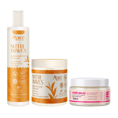 Kit Nutri Waves Frizz Zero – Hair Balm, Gelatina e Creme de Pentear