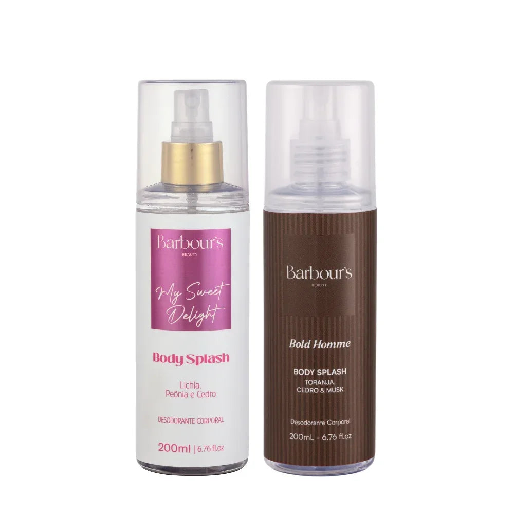 Kit 2 Body Splash Desodorante Colônia 200ml - My Sweet Delight e Bold Homme