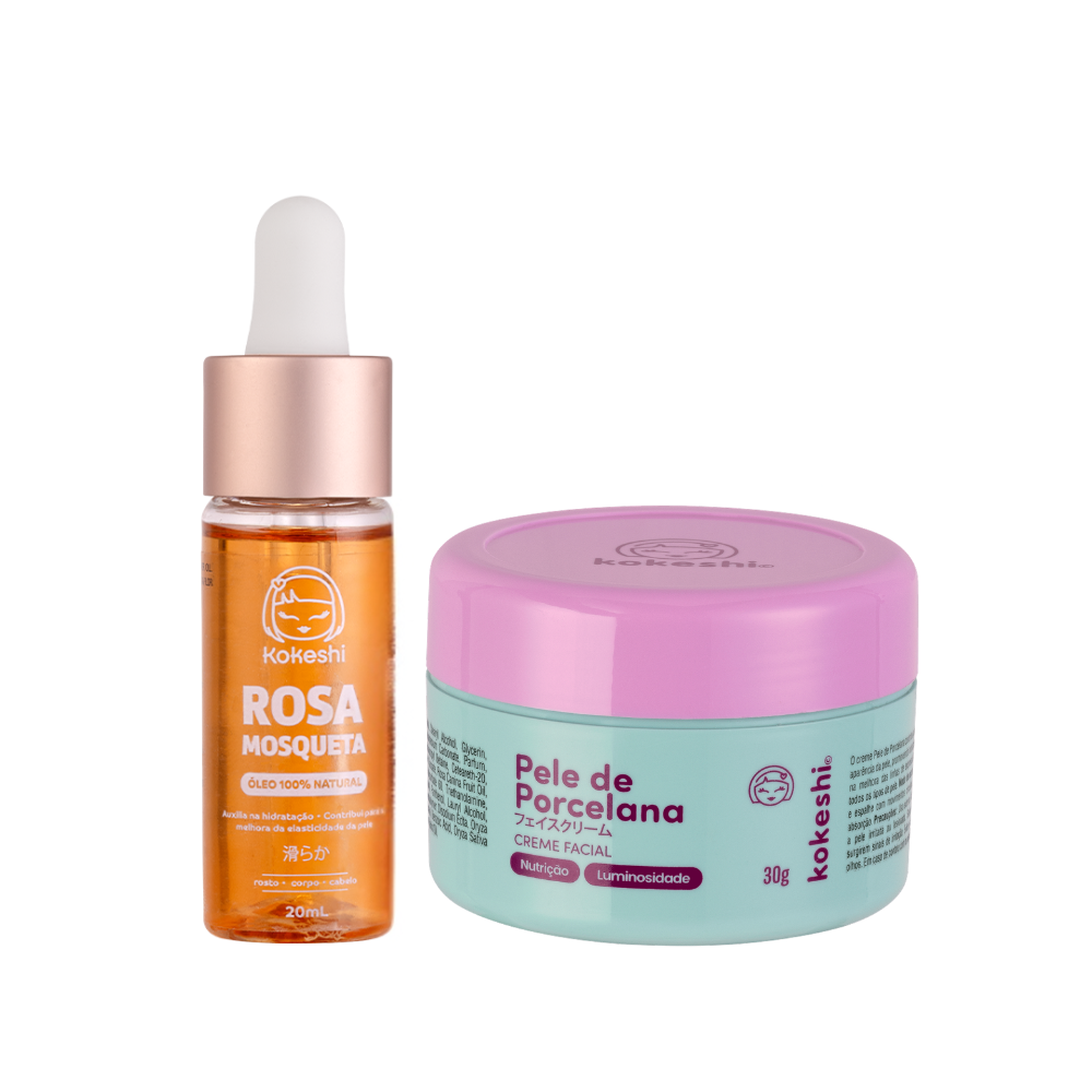 Kit Pele de Porcelana + Óleo de Rosa Mosqueta