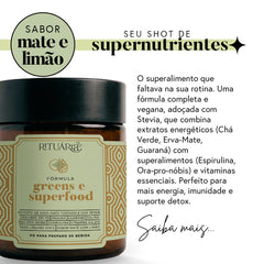 Fórmula Greens e Superfood  Sabor Maçã Verde - Fibras + Espirulina + Colina + Vitaminas