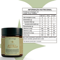 Fórmula Greens e Superfood  Sabor Maçã Verde - Fibras + Espirulina + Colina + Vitaminas