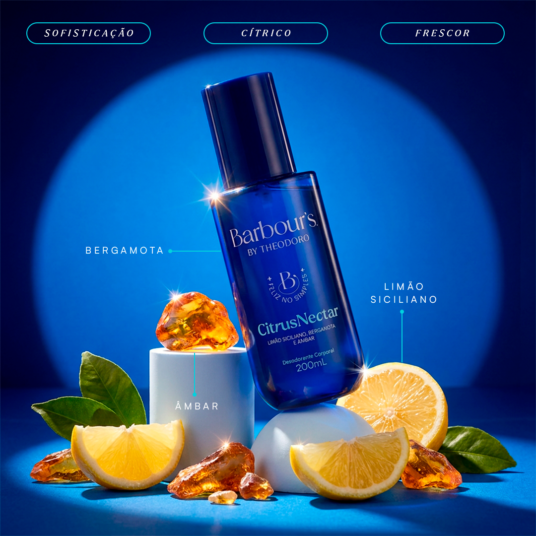 Body Splash Desodorante Corporal Citrus Nectar Feliz no Simples Barbour’s By Theodoro 200ml