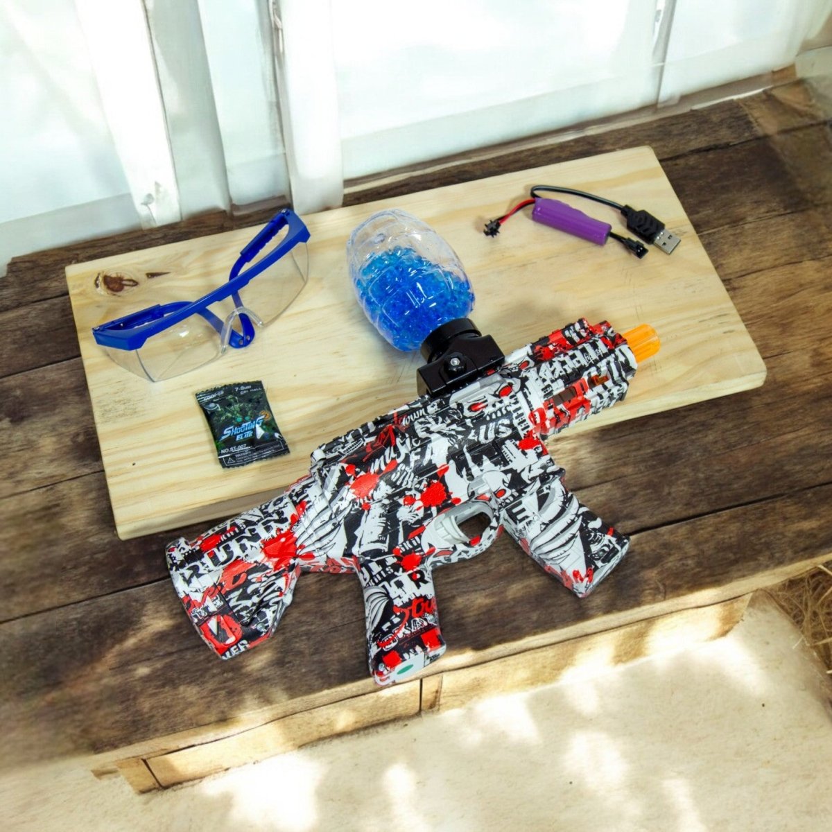 Arma de Brinquedo Atiradora de Bolinhas de Gel AK47