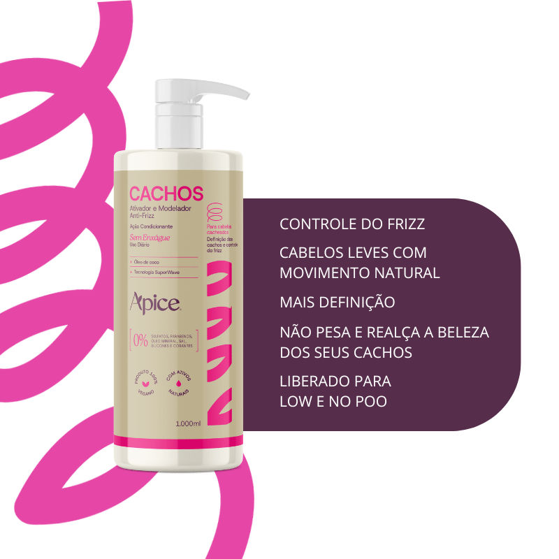 Ativador e Modelador Anti-Frizz Cachos 1000 ML - NOVA FRAGRÂNCIA