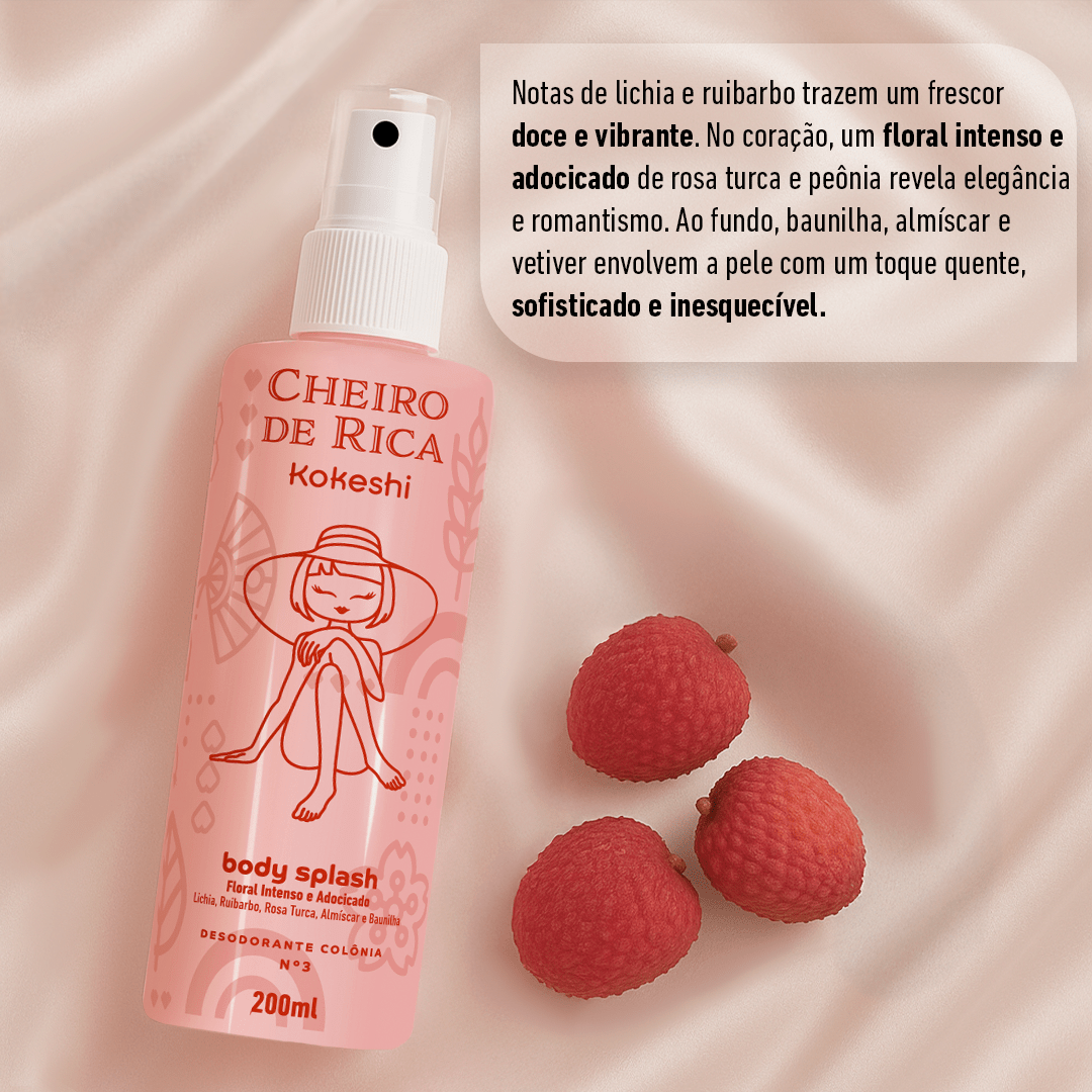 Body Splash - Cheiro de Rica Floral Intenso e Adocicado