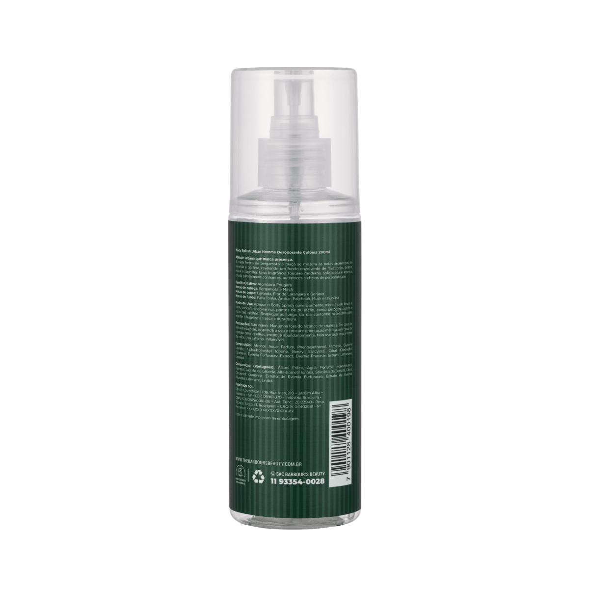 Body Splash Urban Homme Desodorante Colônia 200ml