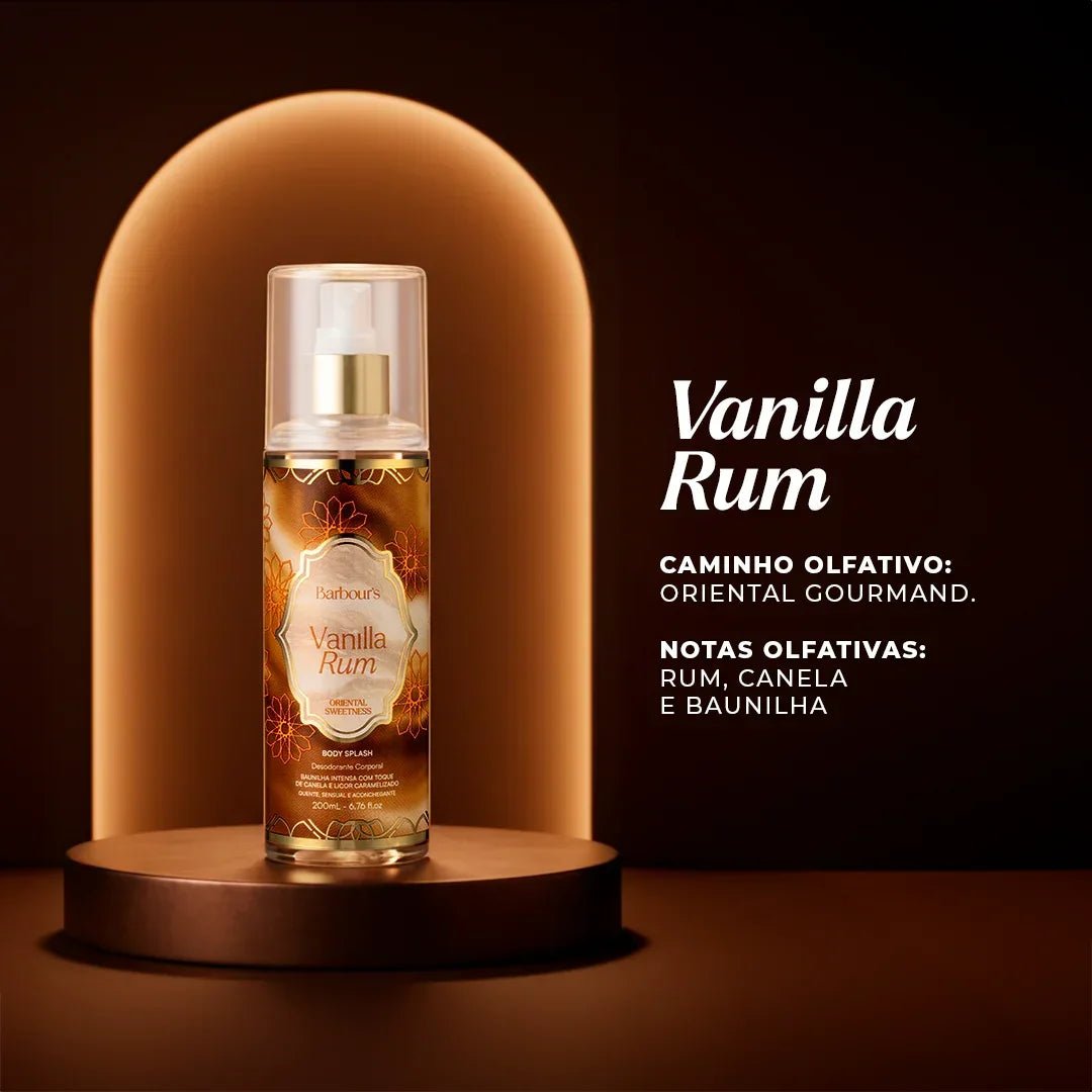Body Splash Vanilla Rum Desodorante Colônia 200ml