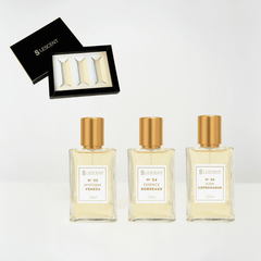 Caixa + Kit Trilogia Hit Feminino N22 + N24 + N28 | 25ml