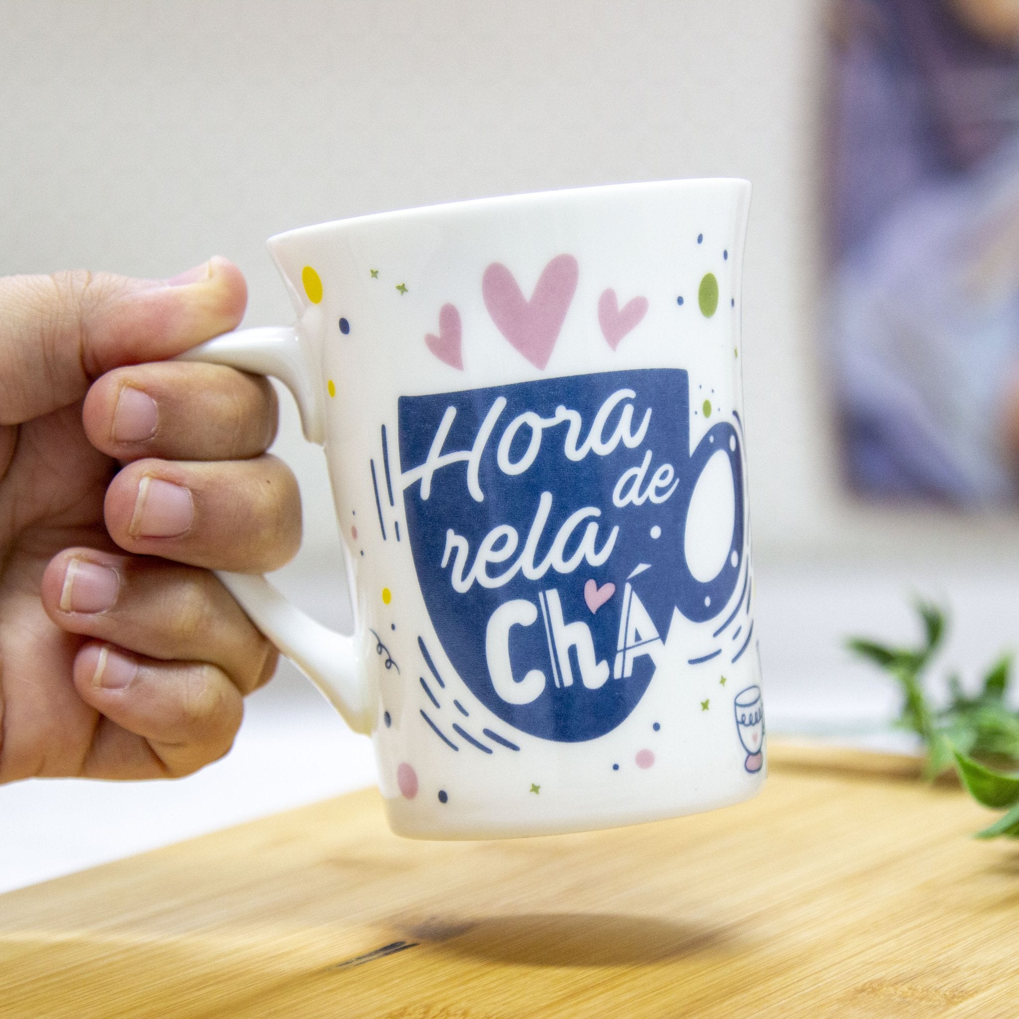 Caneca de Porcelana Chá todo Dia 340 ML