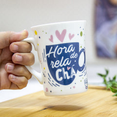 Caneca de Porcelana Chá todo Dia 340 ML