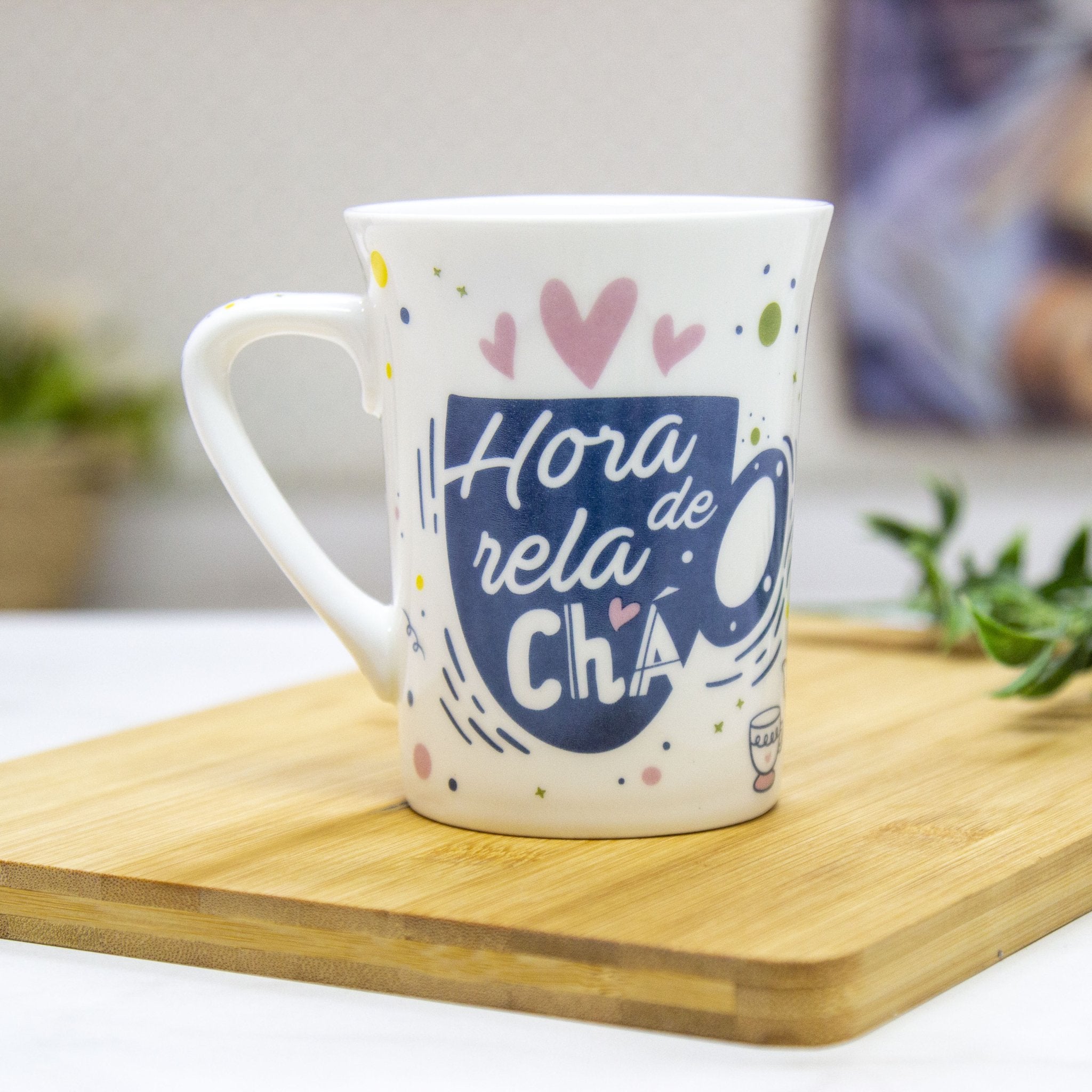 Caneca de Porcelana Chá todo Dia 340 ML