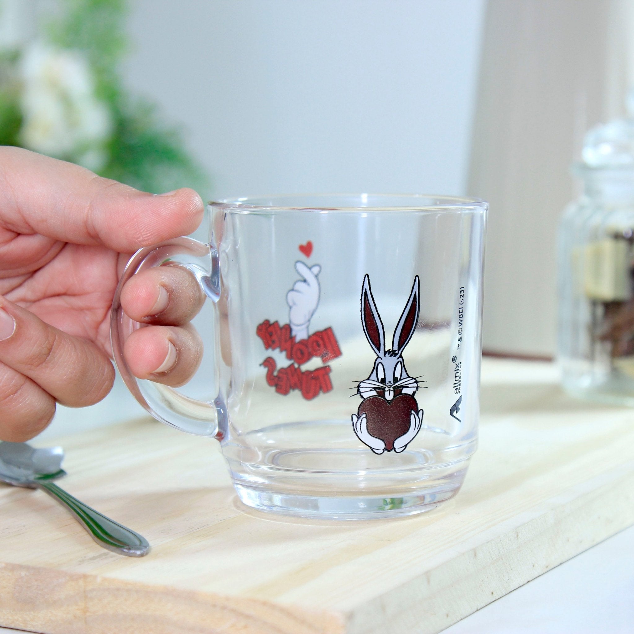 Caneca de Vidro Looney Tunes - Pernalonga 300ml