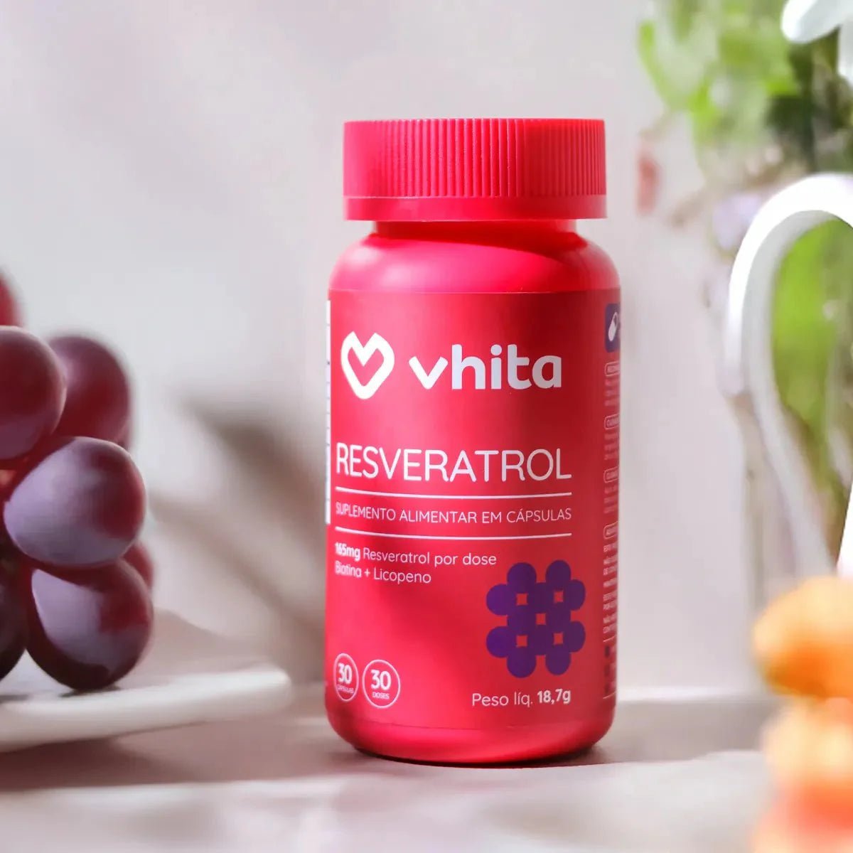 Combo 2x - Resveratrol 165mg com licopeno biotina e proantocianidinas em 1 cápsula