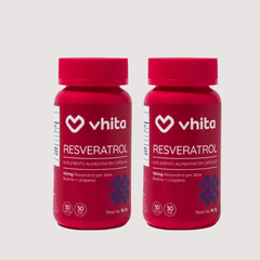 Combo 2x - Resveratrol 165mg com licopeno biotina e proantocianidinas em 1 cápsula