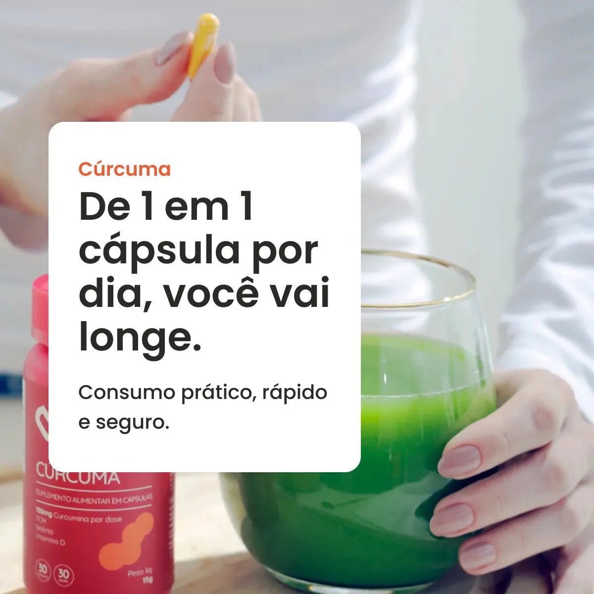 Combo 3x - Cúrcuma Longa em Cápsulas de 130mg Com TCM + Selênio e Vitamina D3