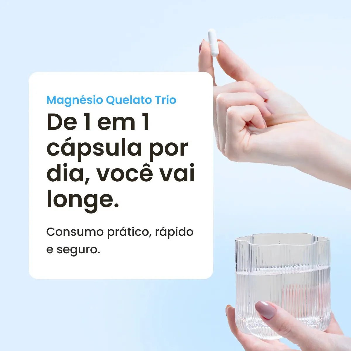 Combo 3x - Magnésio Quelato Trio 350mg | Bisglicinato, Dimalato e Taurato com Vitamina B6 (60 Cápsulas)