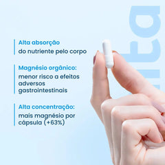 Combo 3x - Magnésio Quelato Trio 350mg | Bisglicinato, Dimalato e Taurato com Vitamina B6 (60 Cápsulas)