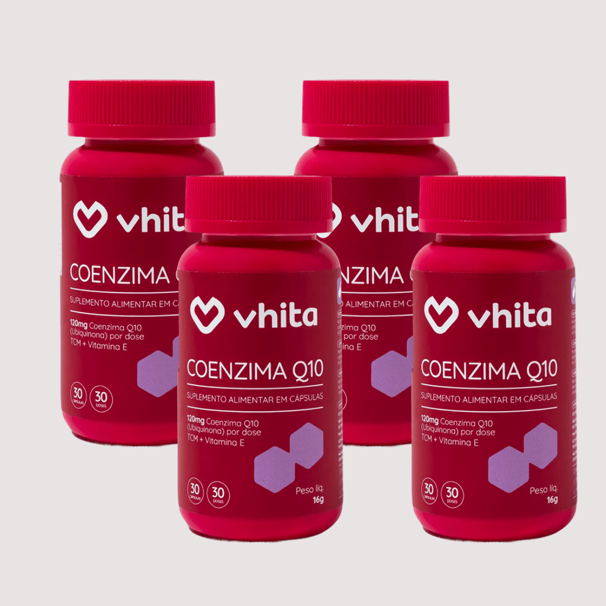 Combo 4x - Coenzima Q10 120 mg em cápsulas com Vitamina E
