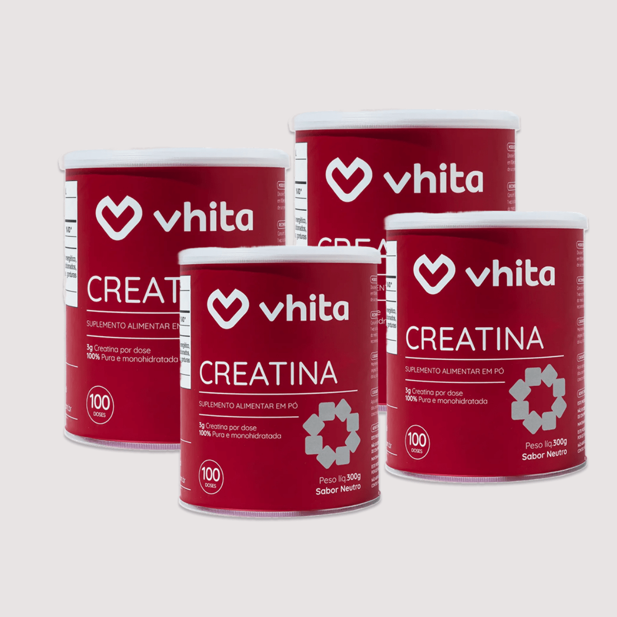 Combo 4x - Creatina Monohidratada Pura em pó 300 g