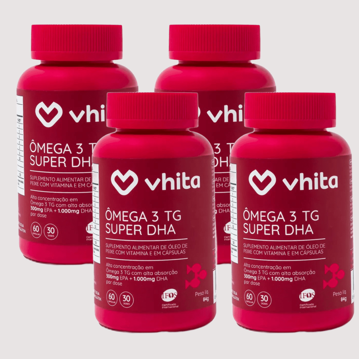 Combo 4x - Ômega 3 Super DHA TG 1000mg com Vitamina E e selo IFOS - Vitaminas e suplementos 