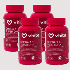 Combo 4x - Ômega 3 Super DHA TG 1000mg com Vitamina E e selo IFOS