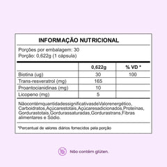 Combo 4x - Resveratrol 165mg com licopeno biotina e proantocianidinas em 1 cápsula