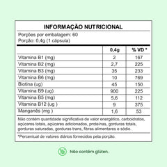 Combo 5x - Complexo B com Manganês - 60 cápsulas
