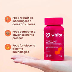 Combo 5x - Cúrcuma Longa em Cápsulas de 130mg Com TCM + Selênio e Vitamina D3