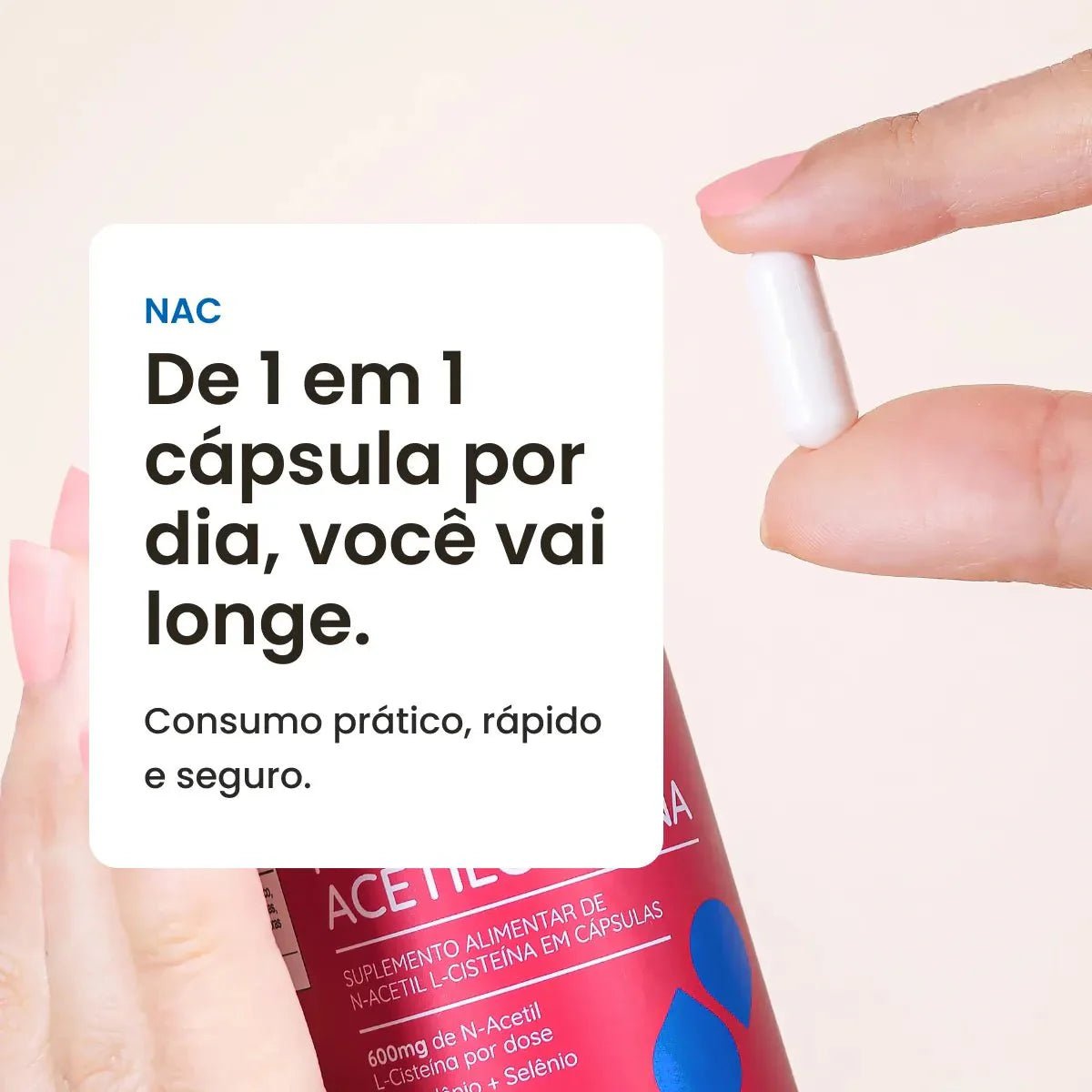 Combo 5x - N Acetilcisteína (NAC) 600mg concentrado com selênio e molibdênio
