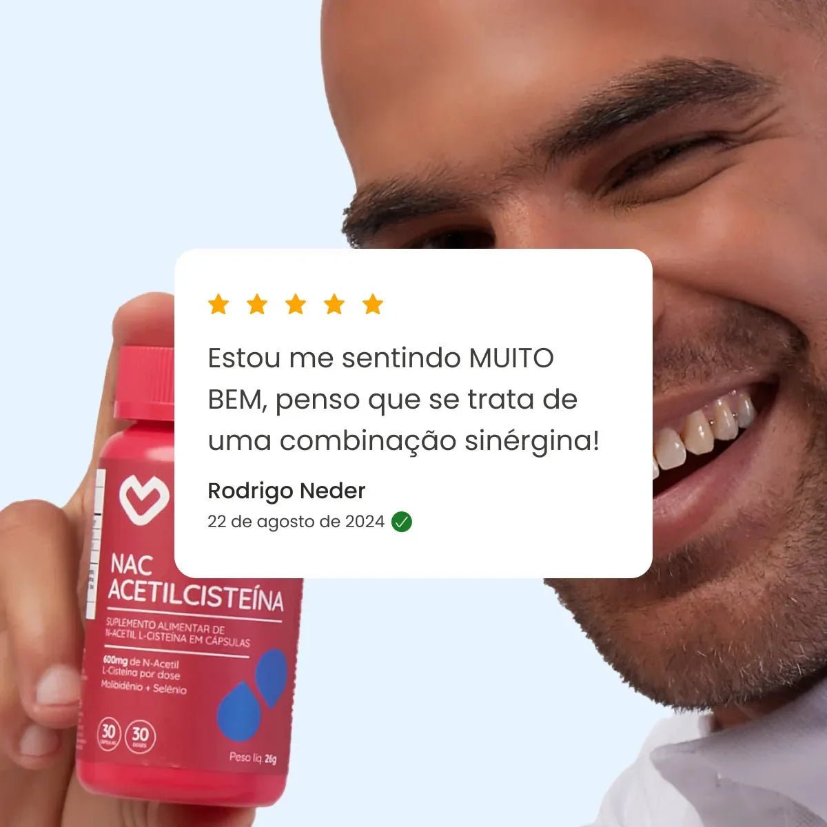 Combo 5x - N Acetilcisteína (NAC) 600mg concentrado com selênio e molibdênio