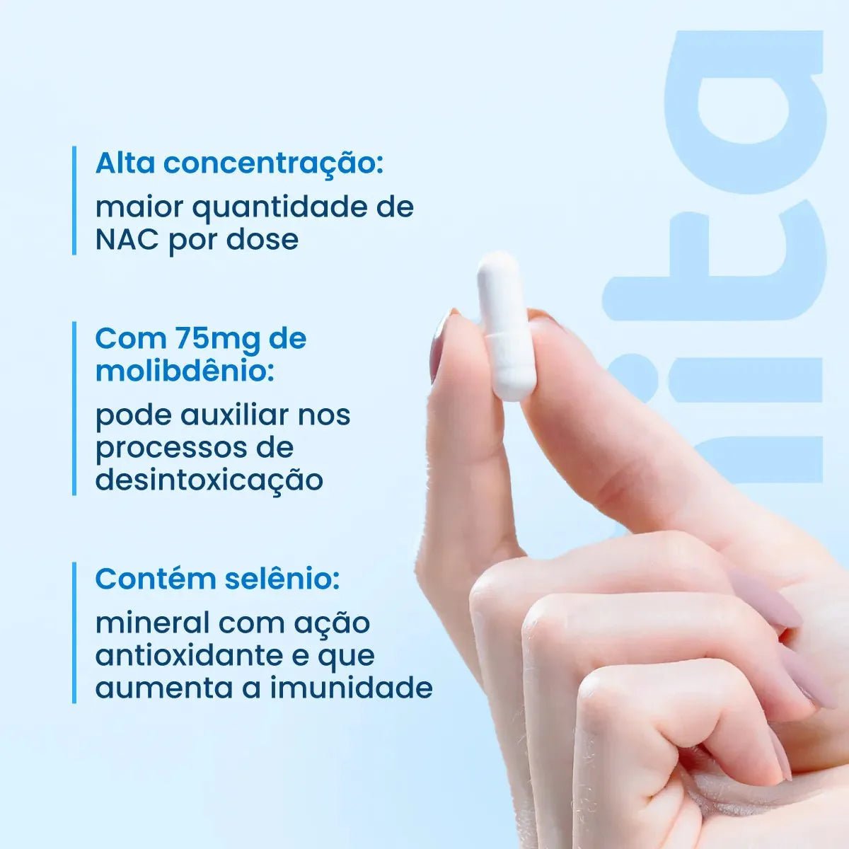Combo 5x - N Acetilcisteína (NAC) 600mg concentrado com selênio e molibdênio