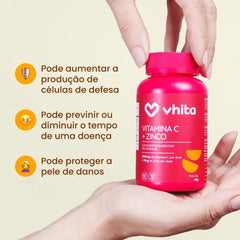 Combo 5x - Vitamina C com Zinco em cápsulas de 1000mg - Zero Calorias