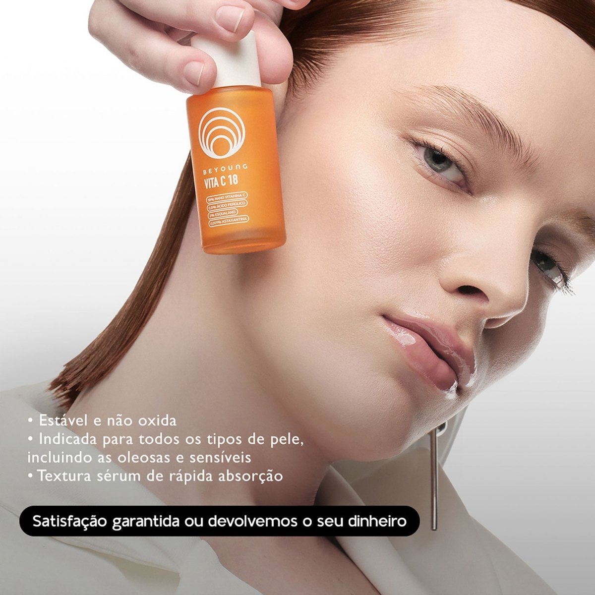 Combo Sérum Facial Antioxidante 18% Nano Vitamina C + 3% Esqualano - 3 Produtos