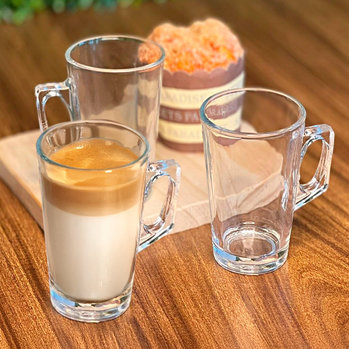 Conjunto 3 Canecas de Vidro Capuccino - 385ml